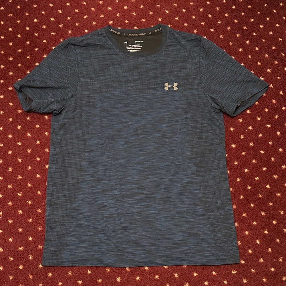 Under Armour Men's LARGE Heathered Navy Tee